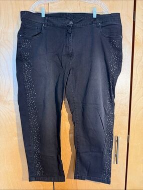 CHALOU Black Women's Jeans with Side Stud Detail
